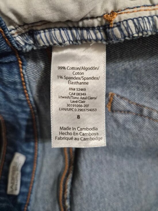 Sofia Vergara Women's Bermuda Shorts Gabriella Size 8 Distressed Frayed Hem Blue - Picture 12 of 12